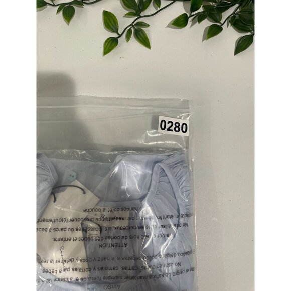 Chelsea & Theodore Light Blue Cotton Puff Sleeve Blouse Button Detail Womens S - Picture 10 of 13